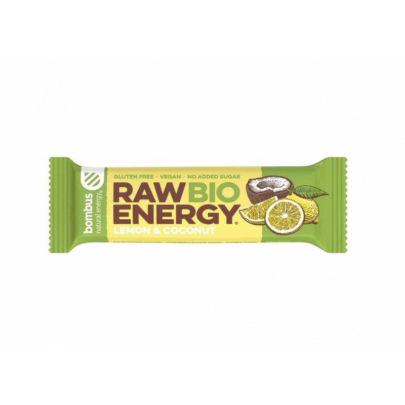 Baton RAW ENERGY BIO cytryna-kokos BEZGL. BIO 50 g