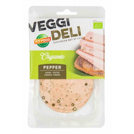 Wegetariańska alternatywa wędliny z pieprzem w plastrach BIO 100 g