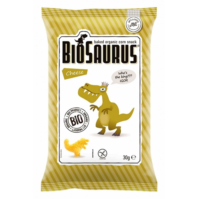 Chrupki kukurydziane Dinozaury o smaku serowym BEZGL. BIO 30 g
