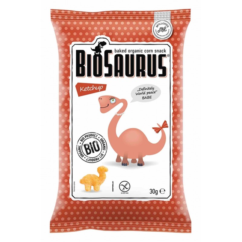 Chrupki kukurydziane Dinozaury o smaku ketchupowym BEZGL. BIO 30 g