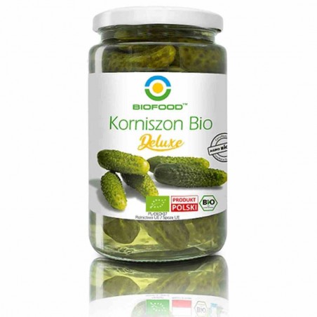 Ogórki Korniszony Deluxe BIO 740/440  g (okresowy brak )