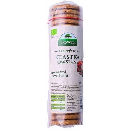 Ciastka owsiane z owocami i orzechami BIO 250 g