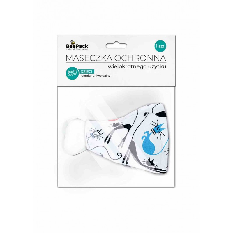 Maseczka dziecięca, profilowana koty