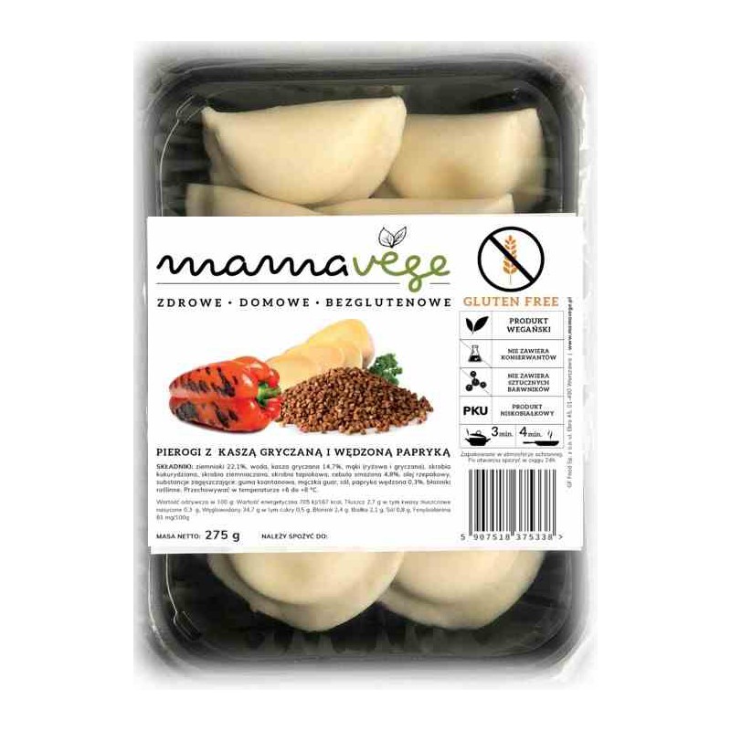 Pierogi z kaszą gryczaną i wędzona papryką BEZGL 275 g