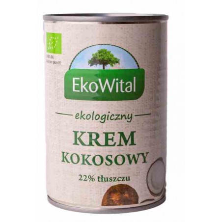 Krem kokosowy 22% tłuszczu ( mleczko kokosowe ) BIO 400 ml