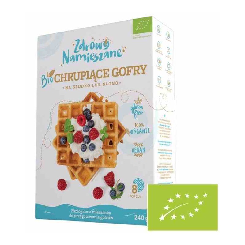 Mieszanka do wypieku chrupiących gofrów na słodko lub słono BIO 240 g