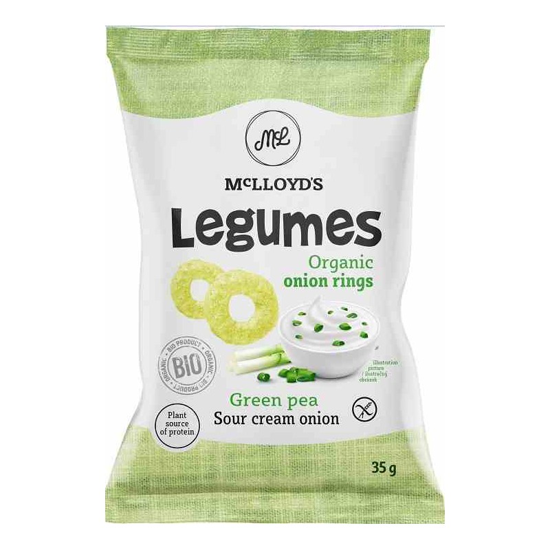 Chrupki z zielonym groszkiem śmietankowo- cebulowe BEZGL. BIO 35 g
