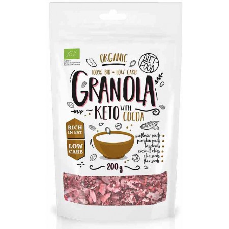 Keto granola z kakao i olejkiem pomarańczowym BIO 200 g