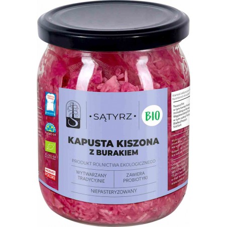 Kapusta kiszona z burakiem BIO 500 ml