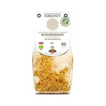 Makaron kukurydziany nitka BEZGL.  BIO 250 g.
