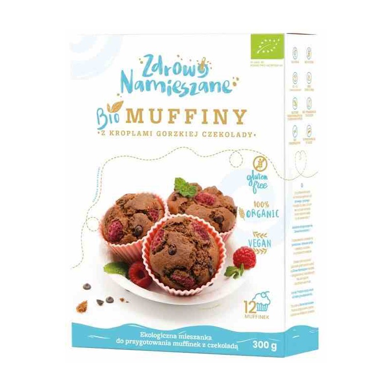 Mieszanka do wypieku muffinków z kroplami gorzkiej czekolady BIO 300 g