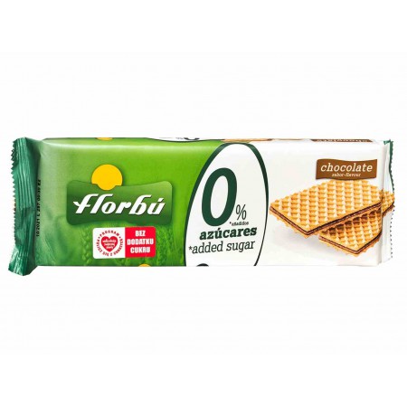 Wafelki nadziewane kakaowe bez dodatku cukru 160g