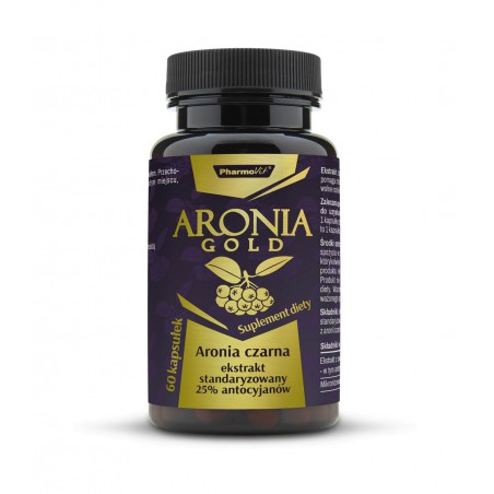 Aronia Gold Aronia czarna Ekstrakt standaryzowany 25% antycyjanów 60 kaps | Pharmovit