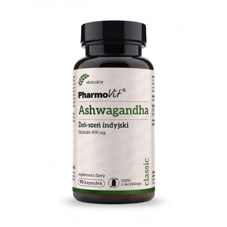 Ashwagandha Żeń-szeń indyjski 4:1 400 mg 90 kaps | Classic Pharmovit