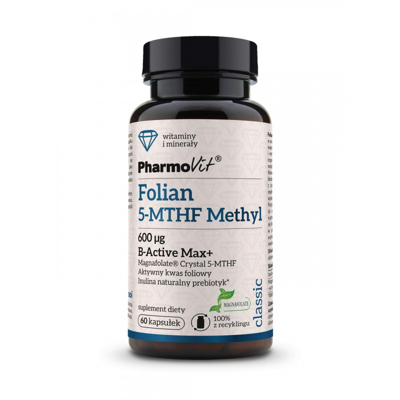 Folian 5-MTHF Methyl 600 ug B-Active Max+ 60 kaps | Classic Pharmovit