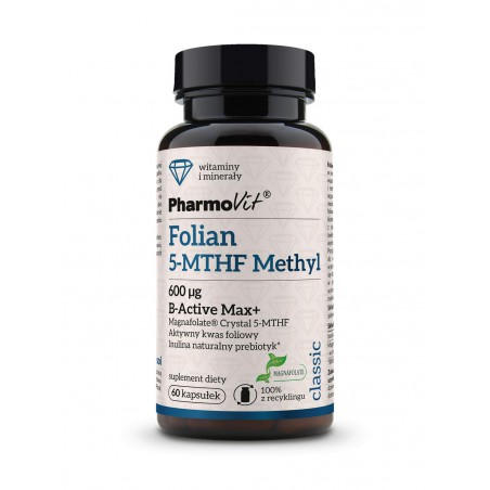 Folian 5-MTHF Methyl 600 ug B-Active Max+ 60 kaps | Classic Pharmovit