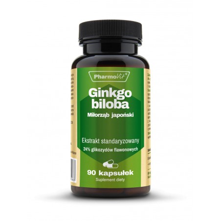 Ginkgo biloba 100 mg standaryzowany 24% glikozydów flawonowych 90 kaps | Classic Pharmovit