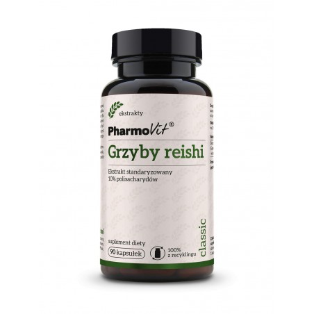 Grzyby reishi Ekstrakt standaryzowany 10% polisacharydów 90 kaps | Classic Pharmovit