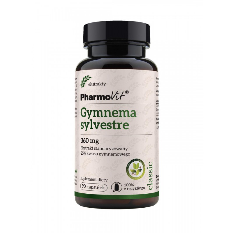 Gymnema sylvestre 360 mg Ekstrakt standaryzowany 25% kwasu gymnemowego 90 kaps | Classic Pharmovit