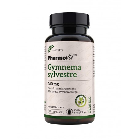 Gymnema sylvestre 360 mg Ekstrakt standaryzowany 25% kwasu gymnemowego 90 kaps | Classic Pharmovit