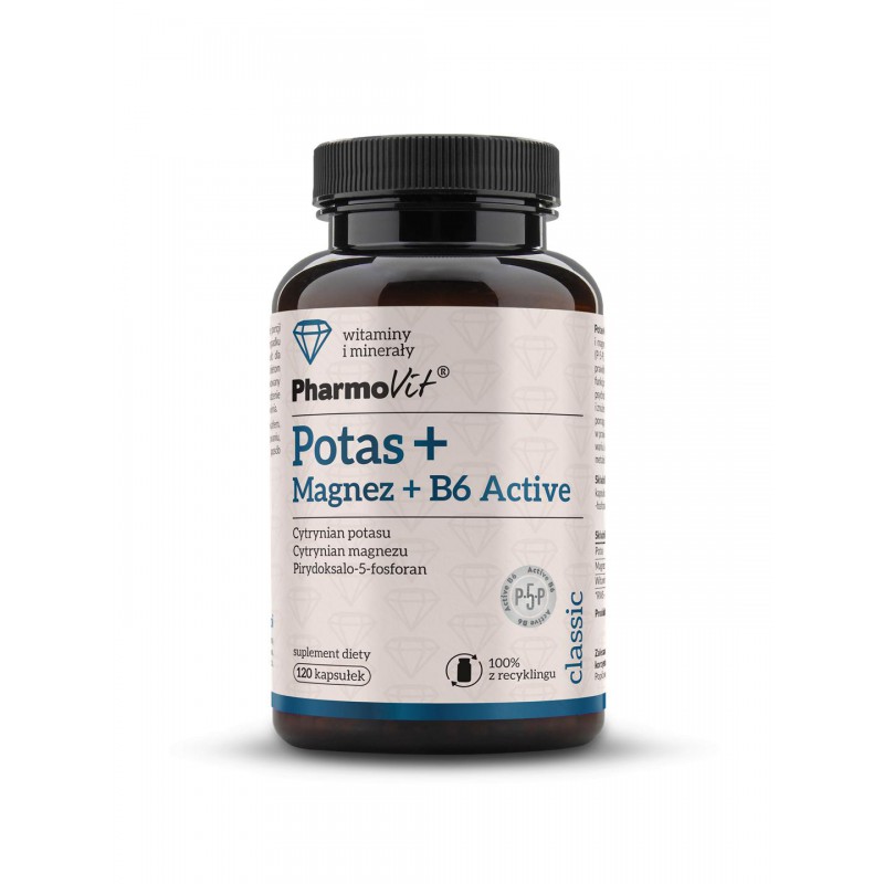 Potas + Magnez + B6 Active 120 kaps Classic | Pharmovit