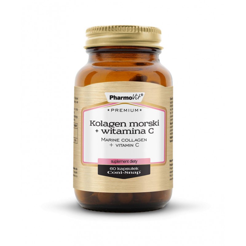 Kolagen morski + witamina C 60 kaps Coni-Snap™ | Premium Pharmovit