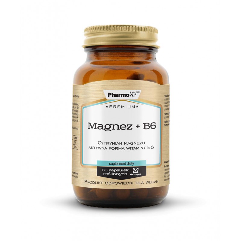 Magnez + B6 60 kaps Vcaps® | Premium Pharmovit