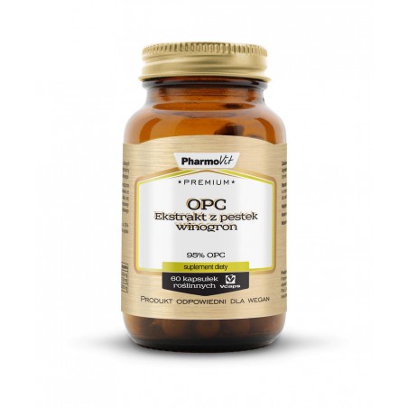 OPC Ekstrakt z pestek winogron 95% OPC 60 kaps Vcaps® | Premium Pharmovit