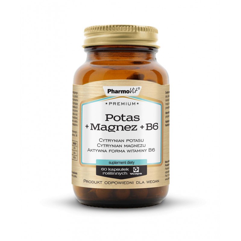 Potas + Magnez + B6 60 kaps Vcaps® | Premium Pharmovit