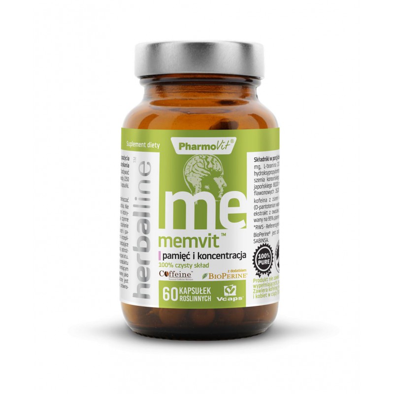 Memvit™ pamięć i koncentracja 60 kaps Vcaps® | Herballine™ Pharmovit