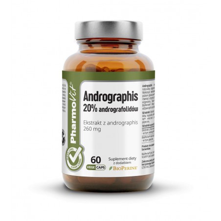 Andrographis 20% andrografolidów 60 kaps Vcaps® | Clean Label Pharmovit