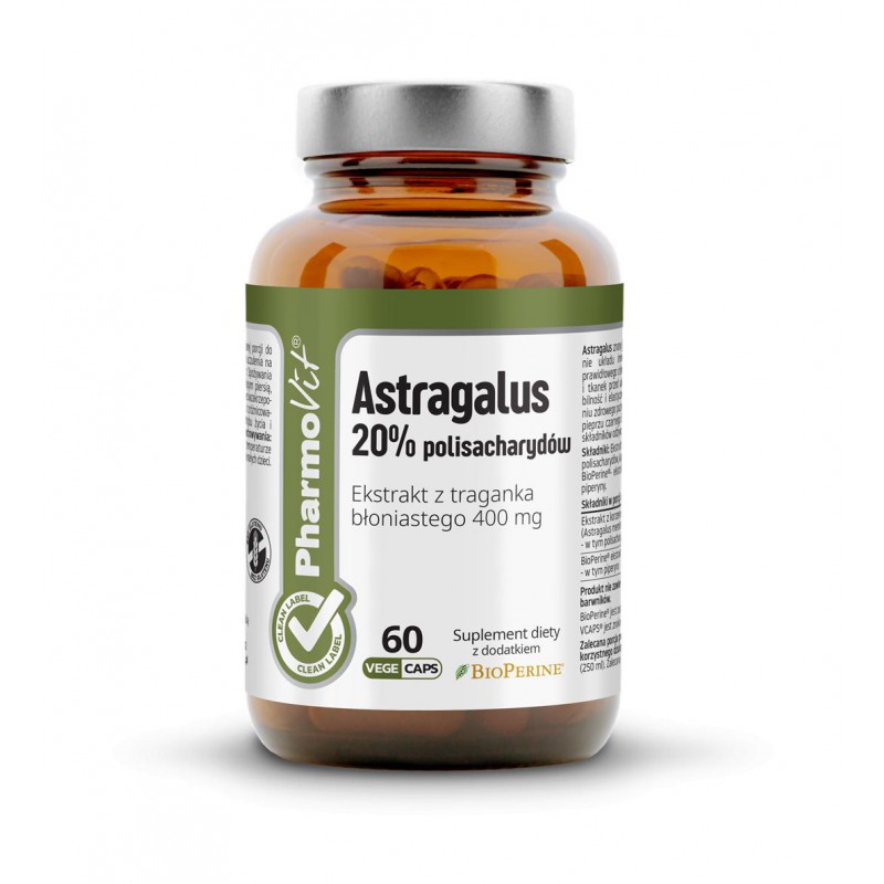 Astragalus 20% polisacharydów 60 kaps Vcaps® | Clean Label Pharmovit
