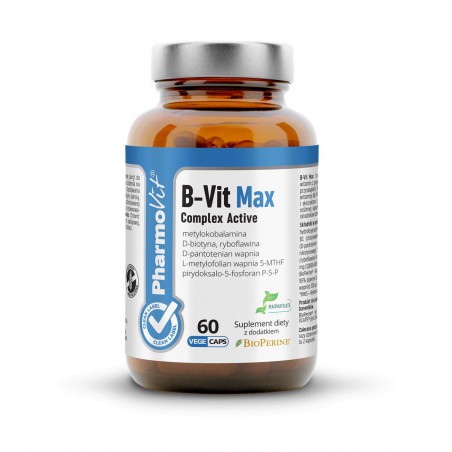 B-Vit Max Complex Active 60 kaps Vcaps® | Clean Label Pharmovit