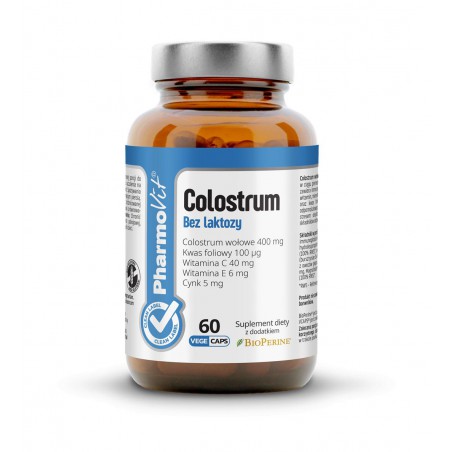 Colostrum bez laktozy 60 kaps Vcaps® | Clean Label Pharmovit