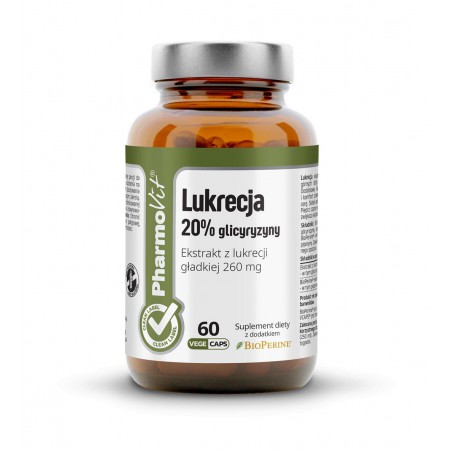 Lukrecja 20% glicyryzyny 60 kaps Vcaps® | Clean Label Pharmovit