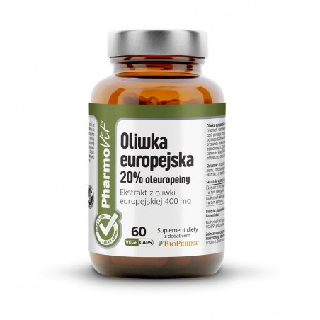 Oliwka europejska 20% oleuropeiny 60 kaps Vcaps® | Clean Label Pharmovit