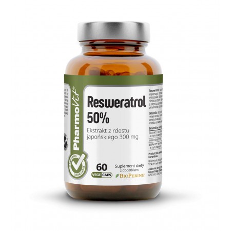Resweratrol 50% 60 kaps Vcaps® | Clean Label Pharmovit