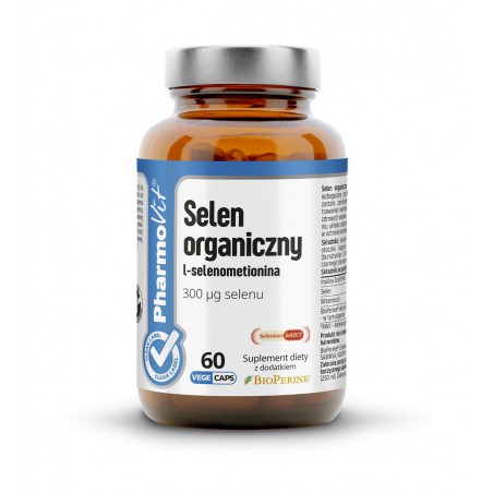 Selen organiczny L-selenometionina 300 µg 60 kaps Vcaps® | Clean Label Pharmovit