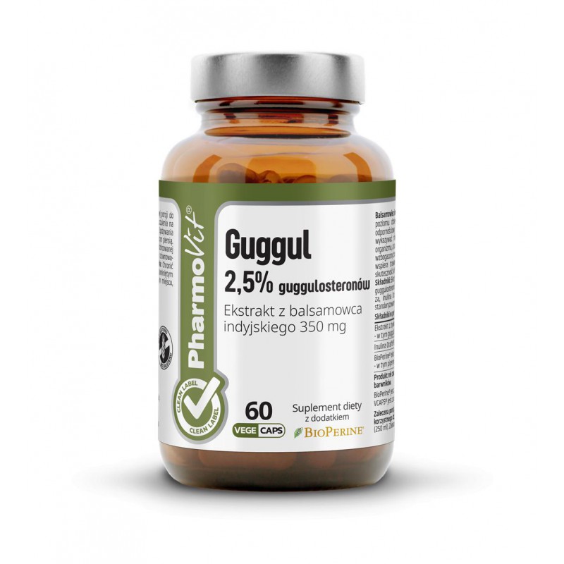 Guggul 2,5% guggulosteronów 60 kaps Vcaps® | Clean Label Pharmovit