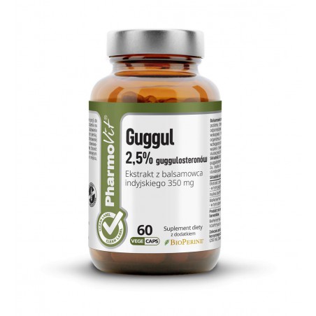 Guggul 2,5% guggulosteronów 60 kaps Vcaps® | Clean Label Pharmovit