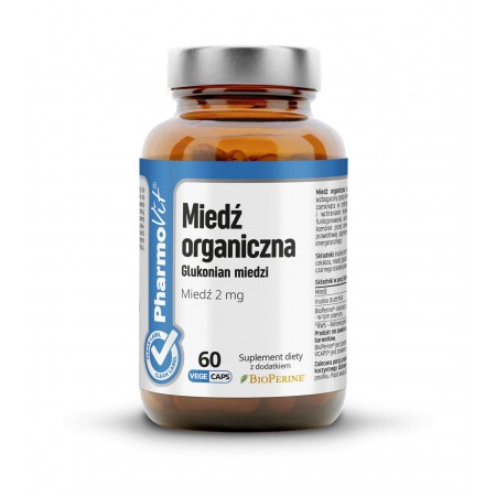 Miedź organiczna 2 mg 60 kaps Vcaps® | Clean Label Pharmovit