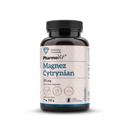 Magnez Cytrynian 375 mg 150 g | Classic Pharmovit