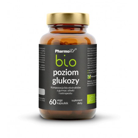 Poziom glukozy bio - Kompozycja ekstraktów bio z gurmar, oliwki i ostropestu 60 kaps Vcaps® Plus | Pharmovit bio