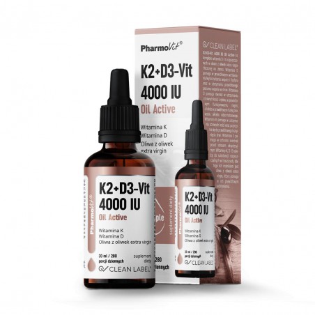 K2+D3-Vit 4000 IU Oil Active 30 ml | Clean Label Pharmovit