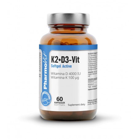 K2+D3-Vit Softgel Active 60 kaps | Clean Label Pharmovit