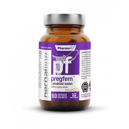 Pregfem™ płodność kobiet 60 kaps Vcaps®  | Herballine™  Pharmovit