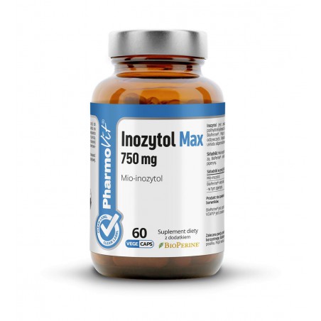 Inozytol Max 750 mg Mio-inozytol 60 kaps Vcaps® | Clean label Pharmovit