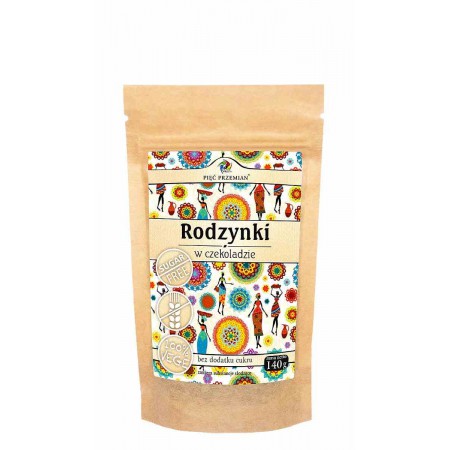 Rodzynki w czekoladzie bez cukru 140 g - Pięć Przemian