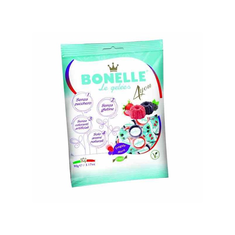 Żelki o smaku jeżyny i truskawki 90 g - BONELLE
