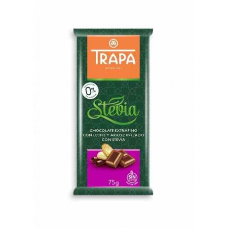 Czekolada mleczna crunchy ze stewią 75 g - Trapa
